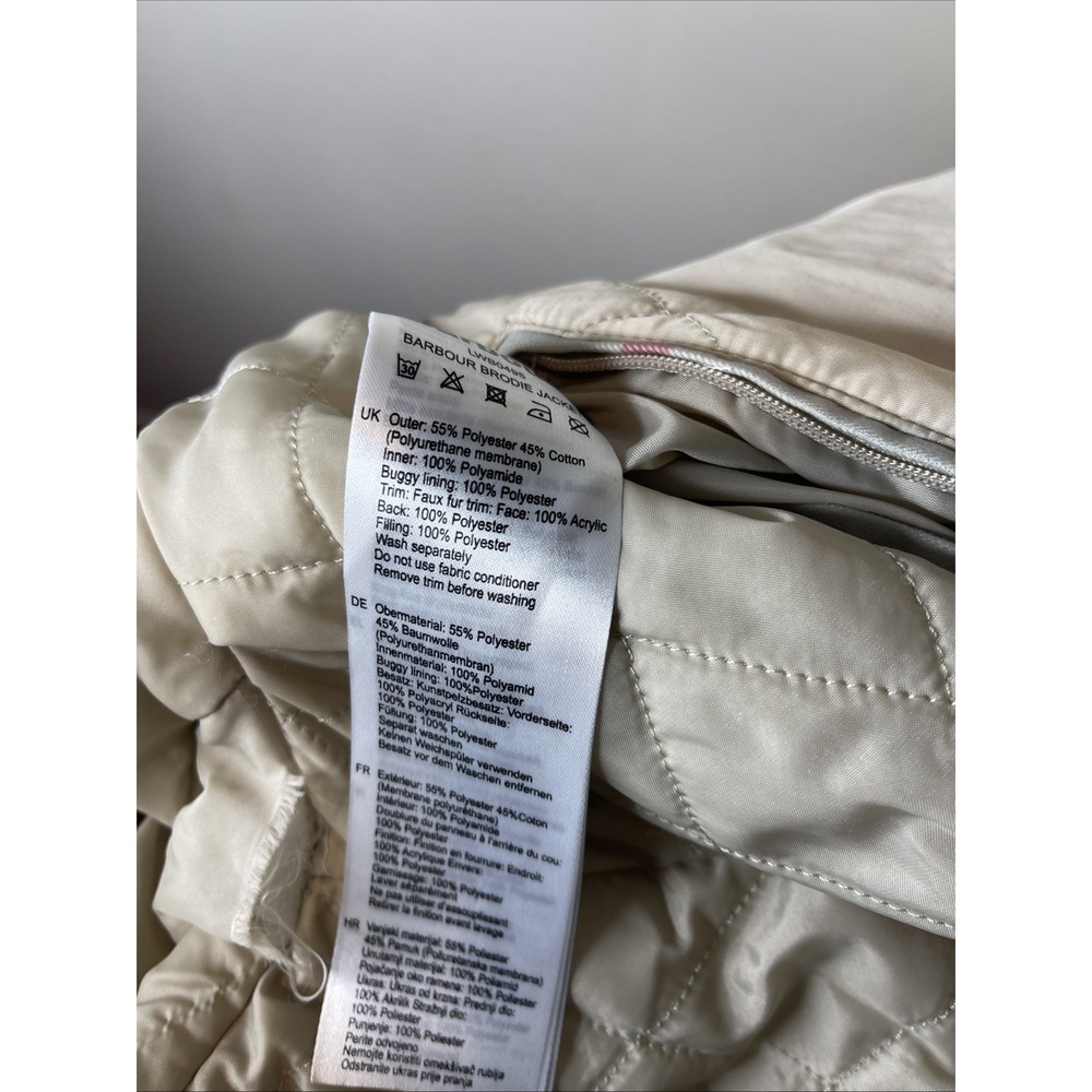 Barbour Brodie Jackie Kakhi Waterproof Fur Colar US 6 *read - Picture 10 of 11